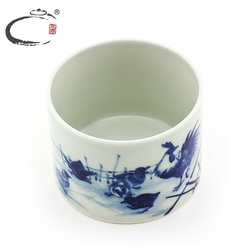 Blue and white five sub - ka cup large manual jingdezhen ceramic cups and auspicious kung fu tea set single cup sample tea cup