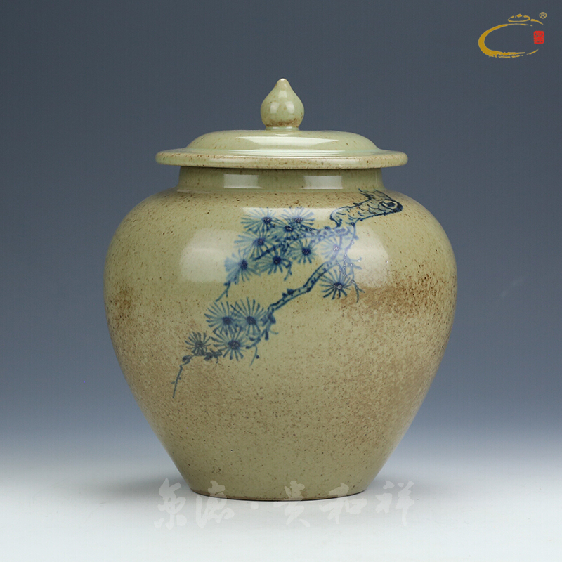 Jing DE and auspicious hand - made archaize ceramic tea pot seal scattered receives large lotus POTS of tea packaging