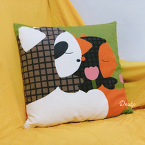 Chirping meowcat illustration flannel pillow pillow Home fabric decoration Nordic ins gift gift
