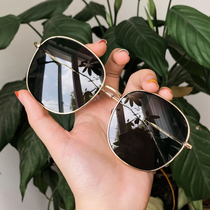 Sunglasses female Korean version of the tide 2020 new ins retro port wind 2019 anti-UV sunglasses big face thin