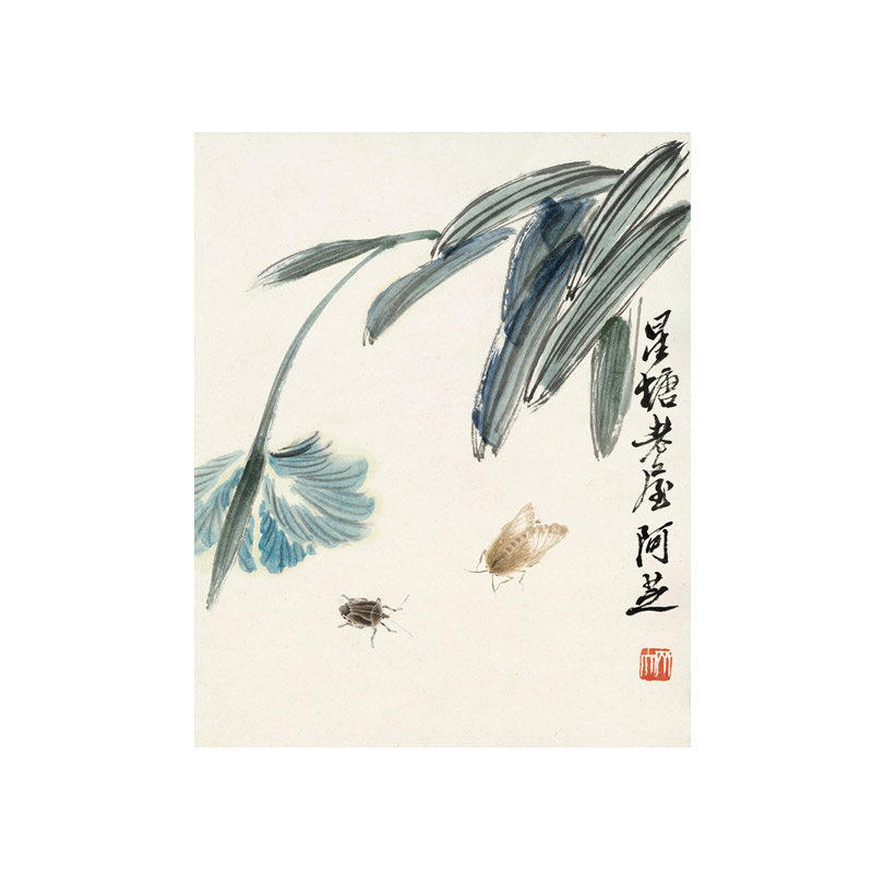 齐白石 草虫花卉図 三尺中堂 掛軸 装裱 鑑賞用 宣紙 インテリア美術