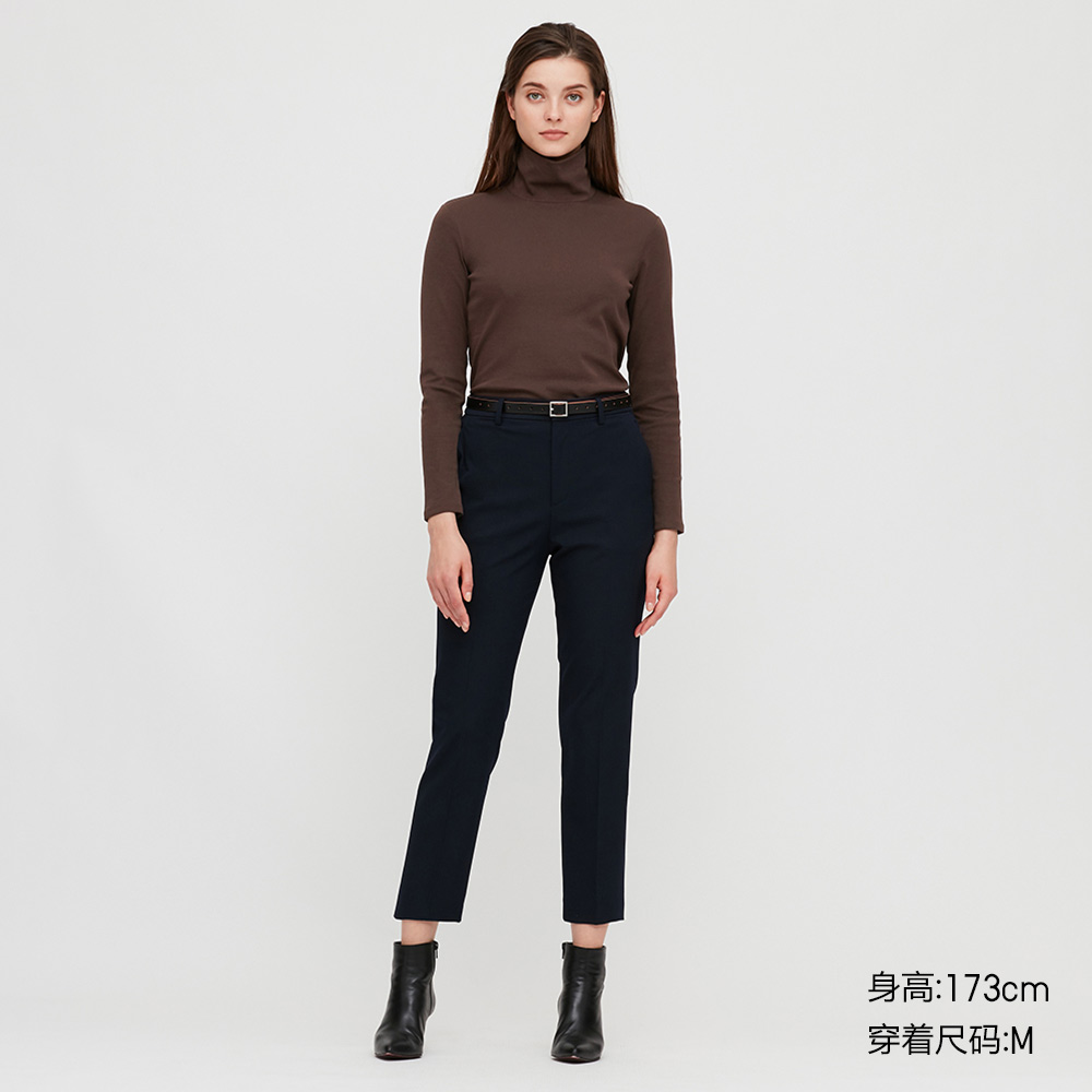 uniqlo women's stretch cotton two-lapel t-shirt (long sleeve) 428311 uniqlo
