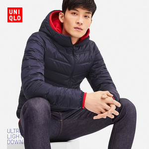 199元包邮 优衣库UNIQLO 男装 高级轻型羽绒无缝连帽外套 409325