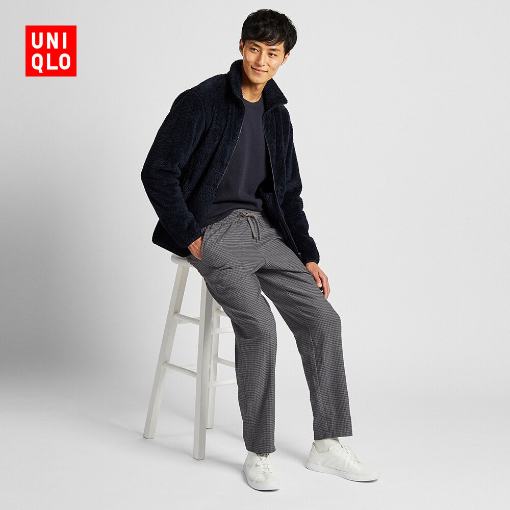 uniqlo优衣库422325男装法兰绒松紧长裤