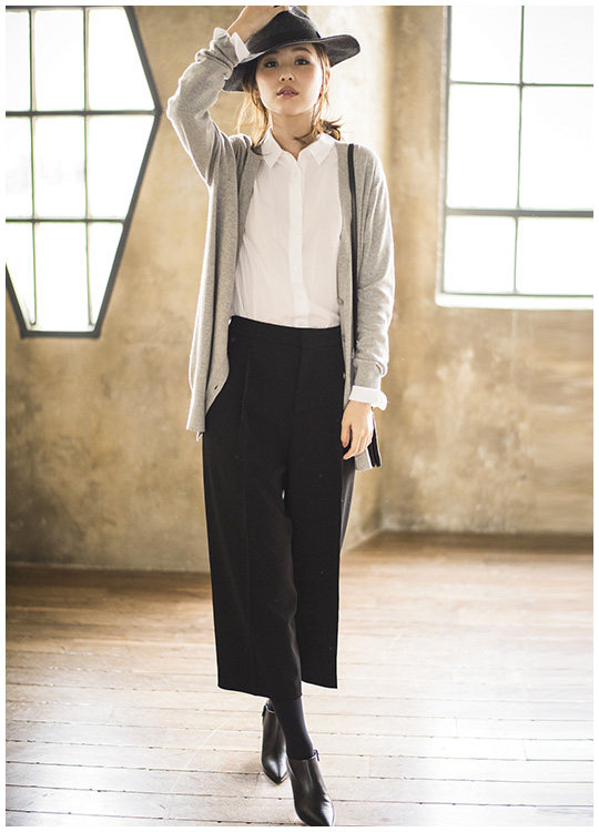 女装花式宽腿七分裤(阔腿裤)163833优衣库uniqlo