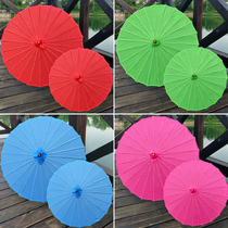 No flower solid color silk umbrella Waterproof outdoor decoration catwalk Ancient style oil paper umbrella Corridor ceiling festive big red umbrella