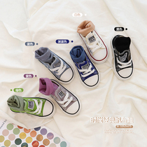 Amybaby childrens shoes 2021 autumn new childrens canvas shoes girls shoes small white shoes board shoes