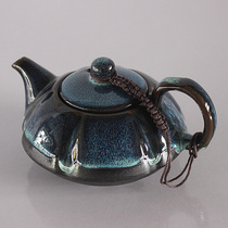  Tianmu glaze kiln changed to Jianzhan Teapot to make tea single pot Retro Kung Fu tea ceramic household creative Chinese inventory treatment