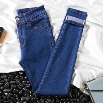 2020 new small pants womens blue high-waisted jeans thin slim womens spring tight wild pencil pants