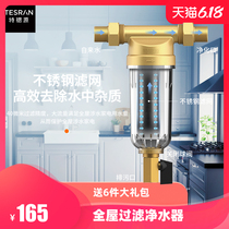 Strontium source pre-filter Household tap water large flow pipe scale water purification backwash whole house water purifier