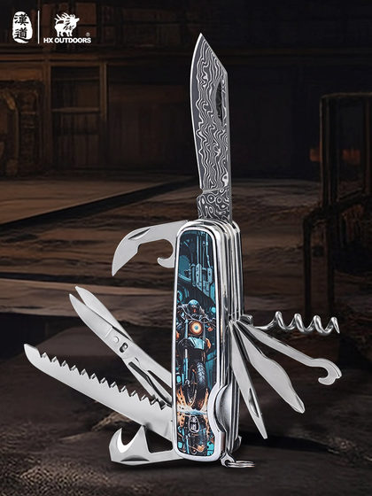 Handao Damascus Rebar 폴딩 칼 야외 캠핑 스위스 군용 나이프 자동차 비상 다기능 조합 도구 Handao Damascus Rebar 폴딩 칼 야외 캠핑 스위스 군용 나이프 자동차 비상 다기능 조합 도구