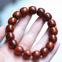 12 12 13mm Hainan yellow flower pear bracelet wearing grade old oil pear bracelet sea yellow sandalwood candida pearl Buddha pearl c old type pearl