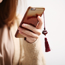 Ruyi Xiangyun India small leaf purple sandalwood pendant mobile phone chain hanging pendant key buckle hanging chain bag pendant gift 0011