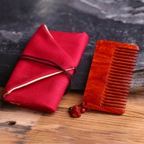 Send phase Thunder India Little Leaf Purple Sandalwood Comb Red Wood Comb Massage Lettering custom send Mom Girlfriend Gift 0956