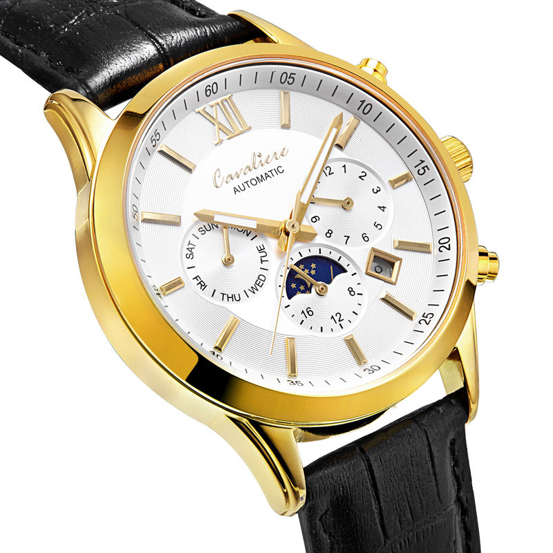 【cavaliere旗舰店】5426-vfts正品手表男机械表全自动男表日历精钢