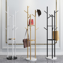 Marble Wrought iron coat rack Floor-to-ceiling simple clothes bedroom household storage storage Simple modern hanging clothes rack