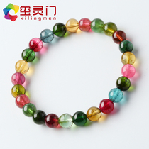 Xi Lingmen Brazilian old candy color tourmaline bracelet crystal transparent female single circle hand string to send certificate to girlfriend