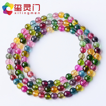 Xilingmen crystal transparent candy color tourmaline bracelet contains multiple blue and purple