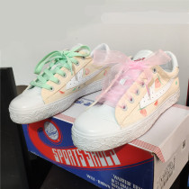 Huili strawberry red peaches ripe art hipster girl cute floral hand painted shoes Xiangyun canvas shoes tide