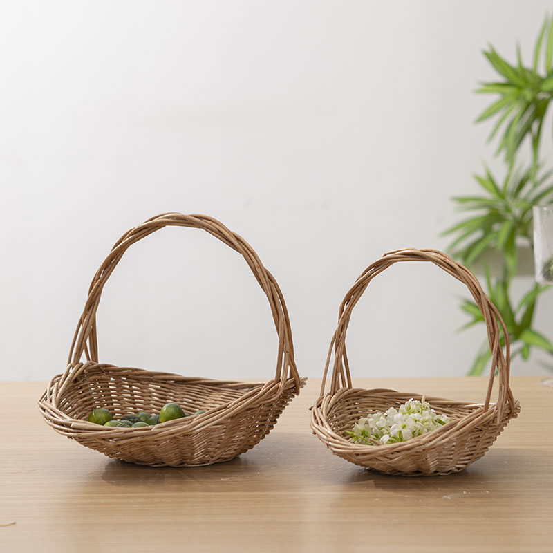 Liushixuan Flower Basket Willow Crochery Basket Fields handwoven green Rose flower arrangement Multi-meat creative wall-mounted handheld pendulum piece-Taobao