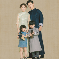 2020 new photo studio family portrait clothing New Year family photo Family dress a family of four to take pictures retro dress