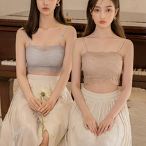 Obliterating lap with hitch back harness mesh red burst Silk Lingerie Woman Wrap chest Anti-light Summer Thin Bottom Bra