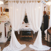 New custom vintage French pure cotton lace embroidery lace shabby original shading window screen curtain