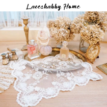 LACESHABBY new custom luxury European American embroidery French lace fabric placemat table mat table flag