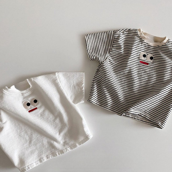 Ins Korean version of summer children's striped round neck T-shirt thin short-sleeved base shirt for men and women baby tops baby clothes
Ins Korean version of summer children's striped round neck T-shirt thin short-sleeved base shirt for men and women baby tops baby clothes