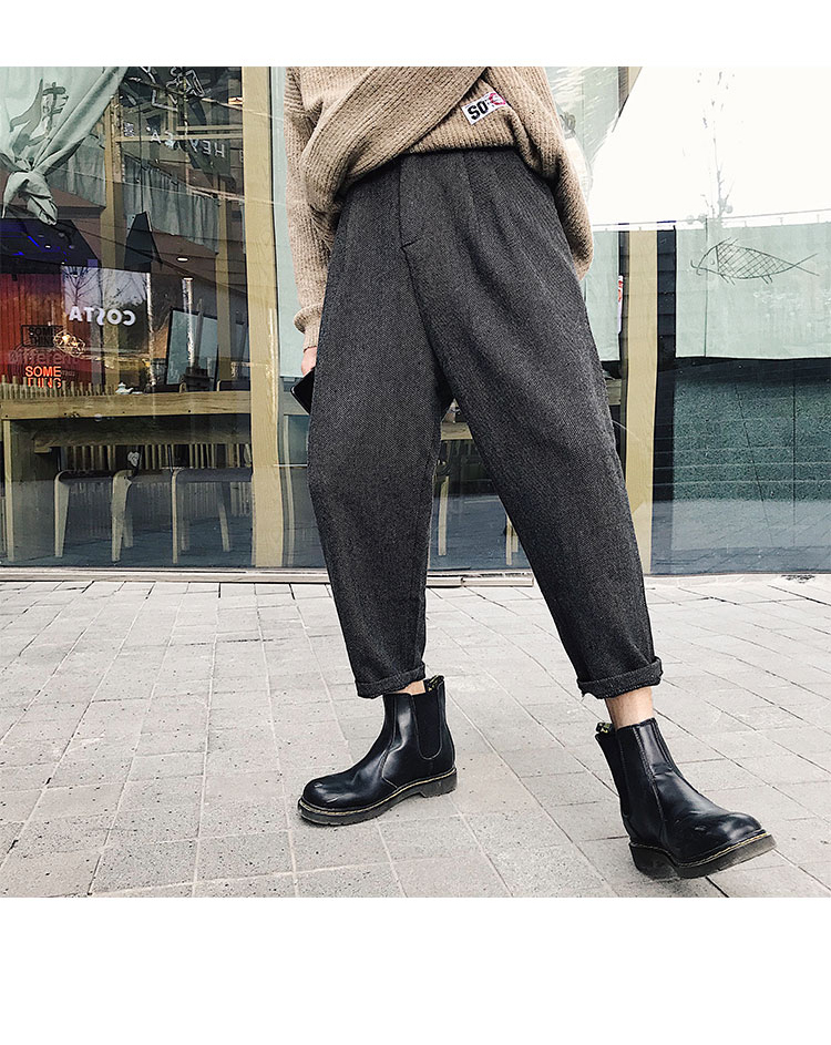 2017秋冬季 宽松毛呢料低档垮裤 休闲裤男 k238/p75 (不低于88)