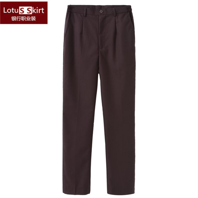 China Merchants Bank Workwear Women's trousers burgundy plus velvet winter pants China Merchants Bank work clothes ການຕົບແຕ່ງມືອາຊີບ