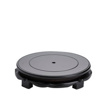 Rotatable imitation wooden black base flowerpot fish tank vase ornaments strange stone Buddha statue imitation solid wood handicraft bottom support