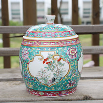 Jingdezhen ceramic enamel decorations storage cans home tea table living room decorations ornaments candy loose tea cans