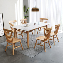 Nordic beech wood modern minimalist rock board table simple rectangular solid wood table household small apartment dining table and chairs