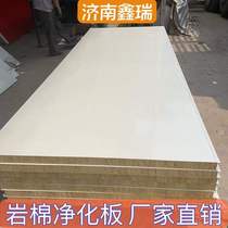 Rock Wool Purifying Board Fire Insulation Partition Spray Baking Varnish Room Wall Panel Color Steel Clip Core Board Square Cabin Hospital Special Wall Board