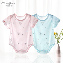 Small Denver baby bag fart clothes spring summer thin first birth baby short sleeve one-piece clothes newborn triangular Kazakh clothes