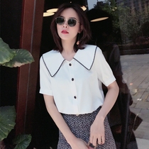 Net red short sleeve chiffon shirt 2021 summer dress new blouse fashion foreign style thin cardigan design sense coat tide