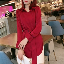 Chiffon shirt female design sense niche 2021 spring new loose long sleeve fashion temperament foreign style thin coat