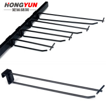 Supermarket shelf hook Mobile phone accessories display rack beam hook Snack slot board card square tube black double wire hook