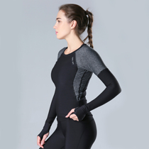 VH fitness tight basketball top womens running nude yoga suit elastic quick-drying thin T-shirt body shaping long-sleeved spring