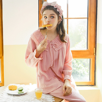 Home time pregnant womens pajamas spring and autumn cotton thin postpartum gauze moon clothes breastfeeding women Summer home clothes