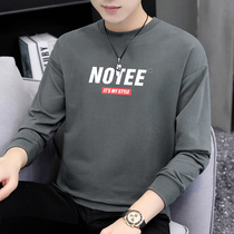Autumn sweatshirt mens gray trend round neck loose autumn jacket Joker pullover hoodie long sleeve T-shirt