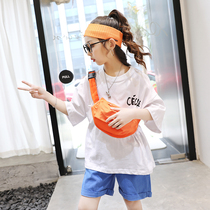 Girls summer suit 2021 New Korean version of the children Foreign style in the pants casual set childrens fashion two-piece tide