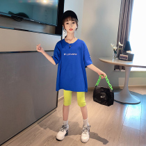 (Clearance special) girls short sleeve T-shirt summer dress in the big children loose compassionate childrens foreign atmosphere thin half-sleeve tide