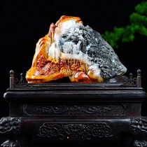 Fujian Shoushan Stone Mountain Rimans Family Swing Piece Handmade Engraving Natural Chite Clubhouse Placing Handicraft Gift Certificate