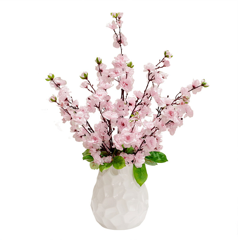 客厅仿真花套装花艺桃花樱花乾花插花装饰摆件摆放花卉塑料假花