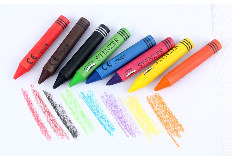 幼儿园儿童8色粗蜡笔 小学生绘画美术涂鸦彩环保安全大蜡笔