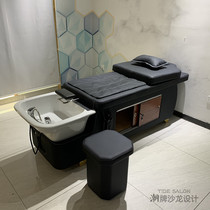 The new automatic intelligent electric massage shampoo bed barber shop can sit ceramic basin Thai hairdressing flushing bed