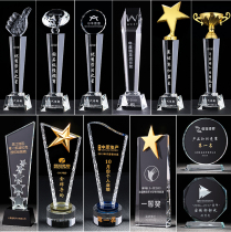Crystal trophy medal customized customized thumb creative anniversary authorization card Childrens basketball football five-pointed star lettering