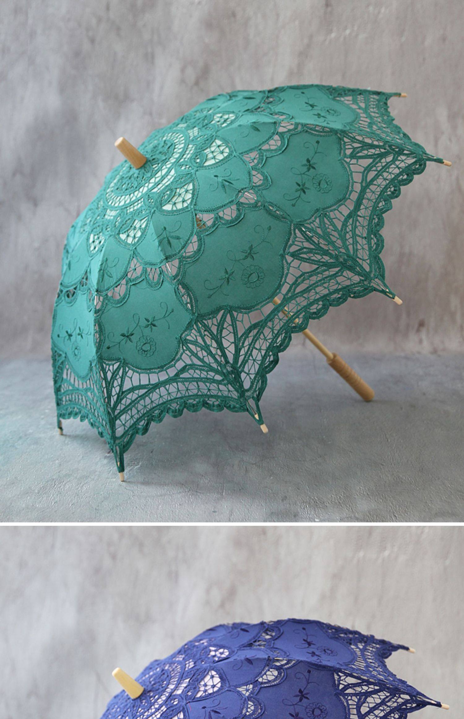 洋伞女婚庆结婚新娘伞大红伞复古风蕾丝宫廷工艺伞拍照长柄伞